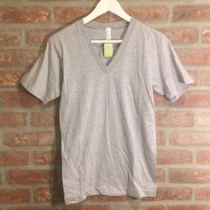 American apparel v neck Heather Grey t shirt LARGE New Without Tags